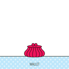 Vintage wallet icon. Cash money bag sign.