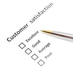 Fototapeta premium customer satisfaction survey form with the pen