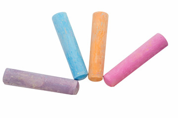 chalks in a variety of colors arranged