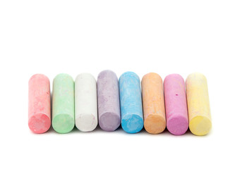 chalks in a variety of colors arranged