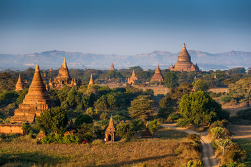Sunrise over ancient pagoda in Bagan