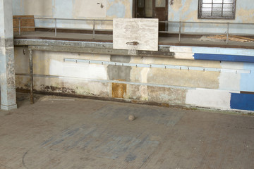Fototapeta na wymiar Basketball court in decay