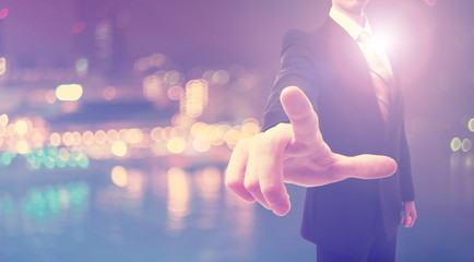 Businessman pointing at something