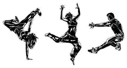 Fototapeta na wymiar Dancers silhouettes
