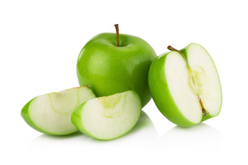 green apples isolated on white background