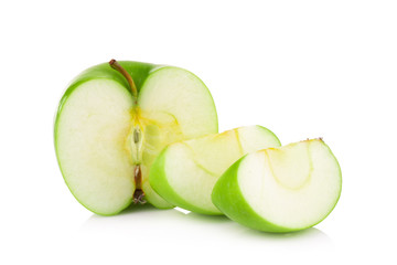 green apples isolated on white background