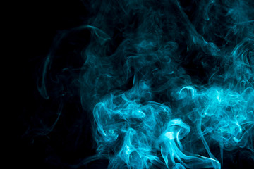 Movement of white smoke on black background