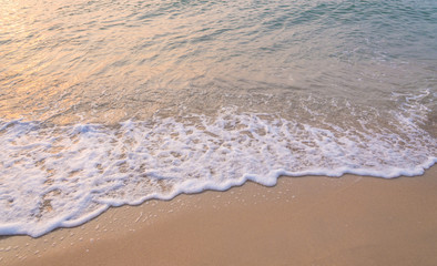 wave of sea on the sandy beach.