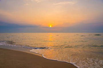 Sunrise on the beach of andaman sea.