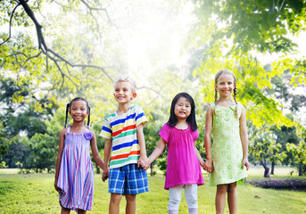 Fototapeta premium Diversity Friends Children Park Happiness Concept