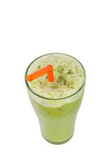 Ice milk green tea famous drink