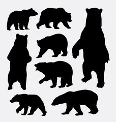 Bear wild animal silhouettes