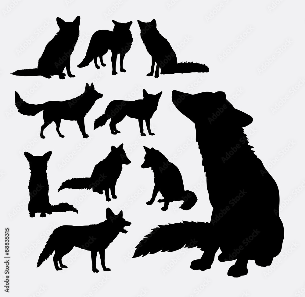 Wall mural fox wild animal silhouettes