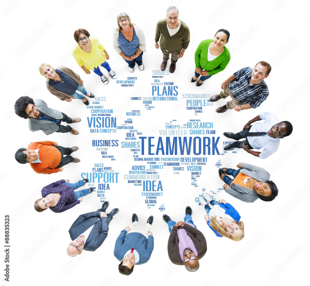Wall mural global people friends togetherness support teamwork concept - Wall murals