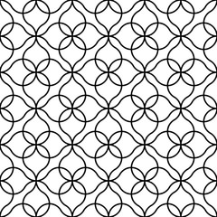 Fototapeta premium Black and white geometric seamless pattern, abstract background.