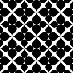 Black and white geometric seamless pattern, abstract background.