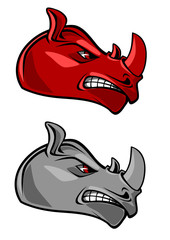 Horned rhino head angry mascot