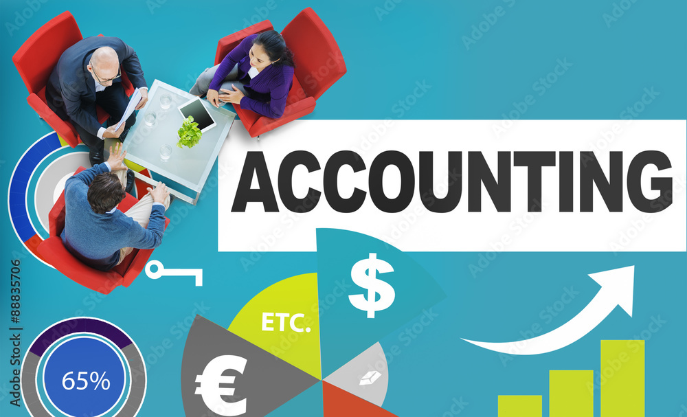 Sticker accounting investment expenditures revenue data report concept - Stickers