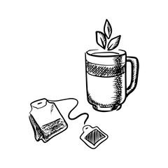 Cup of tea with teabag