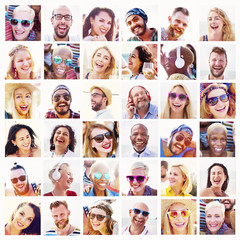 Diverse People Variation Portraits Summer Concept