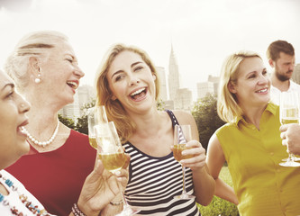 Diverse People Friends Hanging Out Drinking Concept