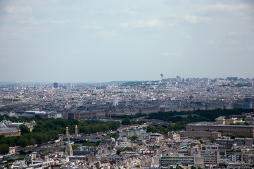 Fototapeta na wymiar Panorama of Paris view of the Seine