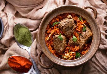 indian dum biryani lamb