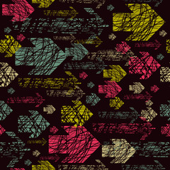seamless pattern with torn worn with colored arrows