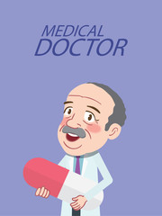 Drawing flat character design medical doctor concept ,vector illustration 