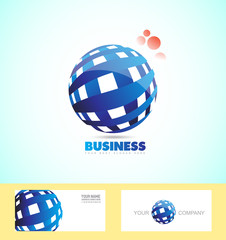 Corporate business sphere logo 3d