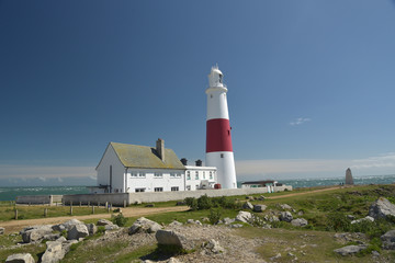Fototapeta na wymiar Lighthouse on Portland Bill in Dorset