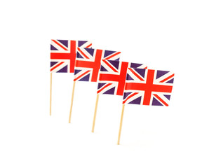 United Kingdom, England flag in toothpick against white backgrou