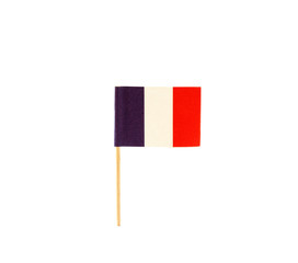 Tooth pick with a small paper flag of France