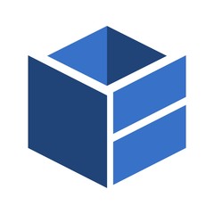 Cube design logo blue