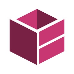 Cube design logo pink