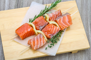 Salmon skewer