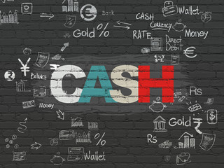 Currency concept: Cash on wall background