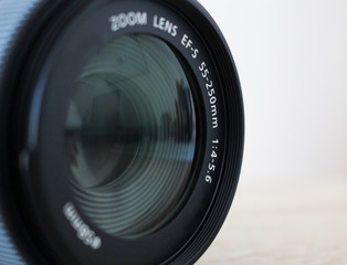 Detail of very good black photography lens