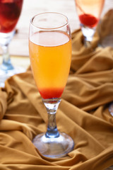 a glass of grand mimosa