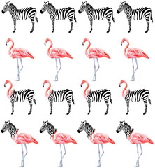 exotic animals trendy tropical pattern