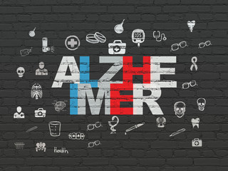 Medicine concept: Alzheimer on wall background