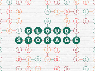Cloud computing concept: Cloud Storage on wall background