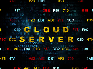 Cloud technology concept: Cloud Server on Digital background