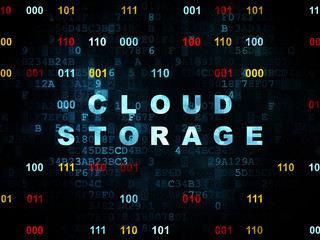 Cloud technology concept: Cloud Storage on Digital background