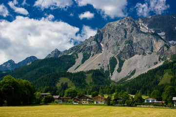 The countryside around the town of Ramsau am Dachstein, Austria.