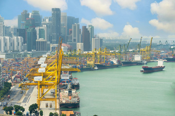 Singapore cargo terminal,one of the busiest ports in the world,