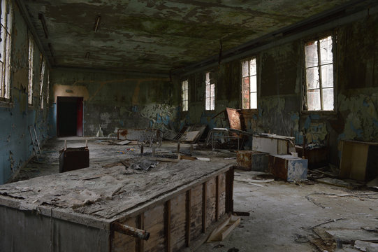 A room of the asylum abandoned.