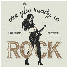 Naklejka premium Hot rock star