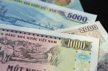 Fototapeta na wymiar Background from banknotes. Vietnamese Dong