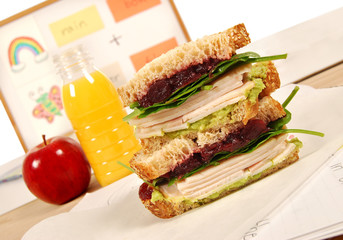 School lunch series: turkey sandwich